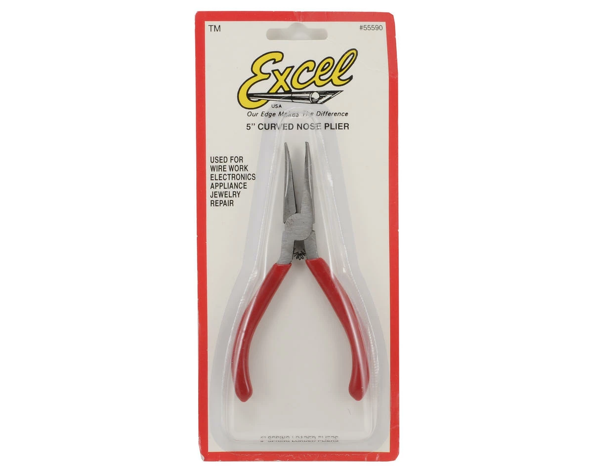Excel 5" Serrated Jaw Curved Needle Nose Pliers 2 Excel 5" Serrated Jaw Curved Needle Nose Pliers - Image 2