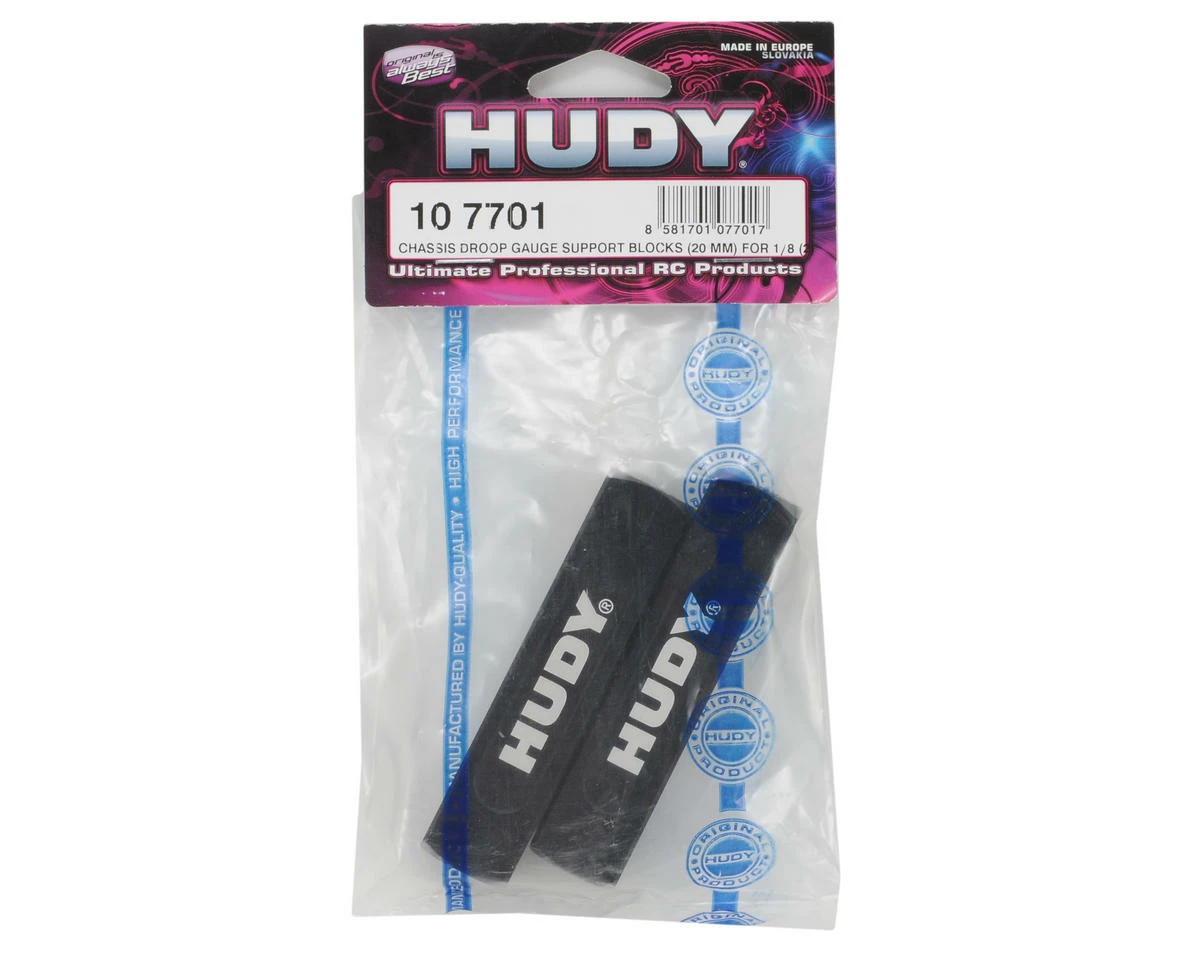 Hudy 20mm Droop Gauge Chassis Support Blocks (2) (1/10 - 1/8 On Road) 2 Hudy 20mm Droop Gauge Chassis Support Blocks (2) (1/10 - 1/8 On Road) - Image 2