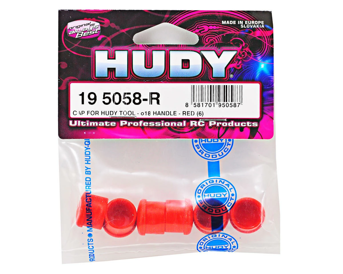 Hudy 18mm Plastic V2 Handle Cap Set (Red) (6) 2 Hudy 18mm Plastic V2 Handle Cap Set (Red) (6) - Image 2