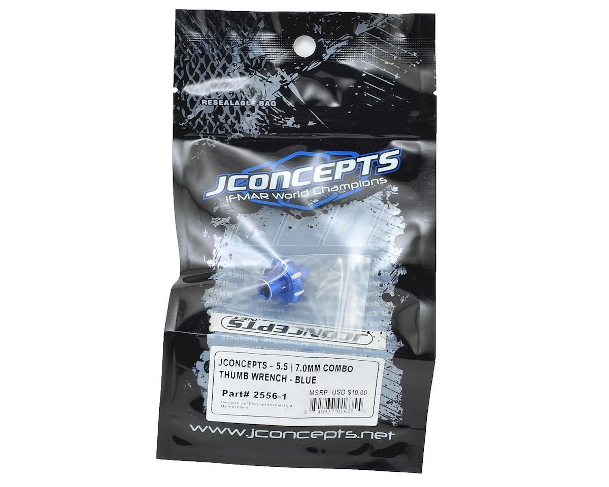 JCONCEPTS Combo Thumb Wrench (5.5mm/7.0mm) (Blue) 2 JCONCEPTS Combo Thumb Wrench (5.5mm/7.0mm) (Blue) - Image 2