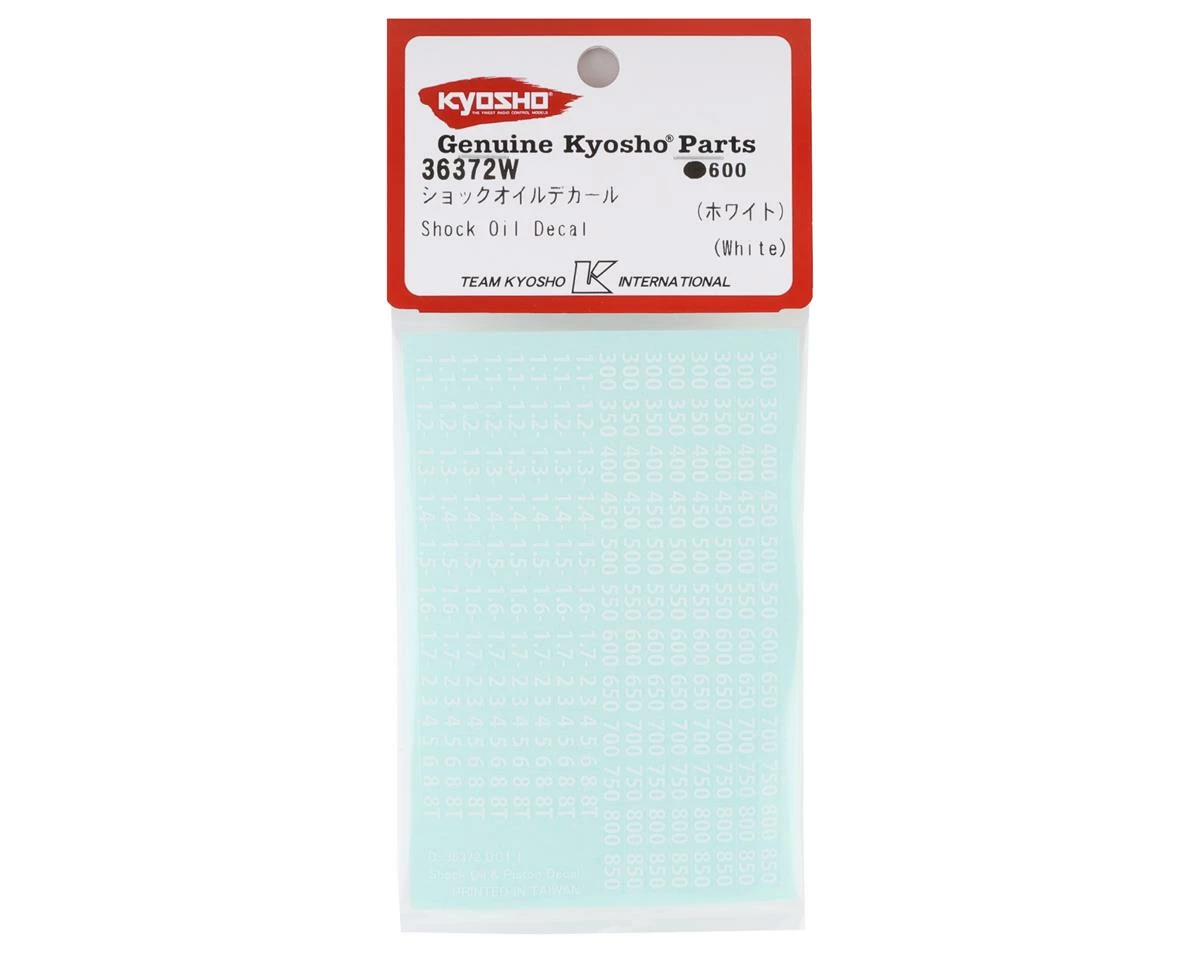 Kyosho Shock Oil & Piston Decal Set (White) 2 Kyosho Shock Oil & Piston Decal Set (White) - Image 2