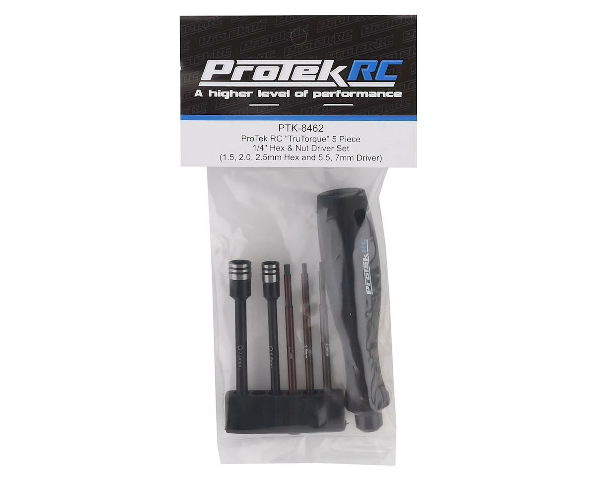Protek RC "TruTorque" 5-Piece 1/4" Drive Hex & Nut Driver Set (1.5, 2.0, 2.5mm Hex & 5.5, 7mm Nut Driver) 3 Protek RC "TruTorque" 5-Piece 1/4" Drive Hex & Nut Driver Set (1.5, 2.0, 2.5mm Hex & 5.5, 7mm Nut Driver) - Image 3