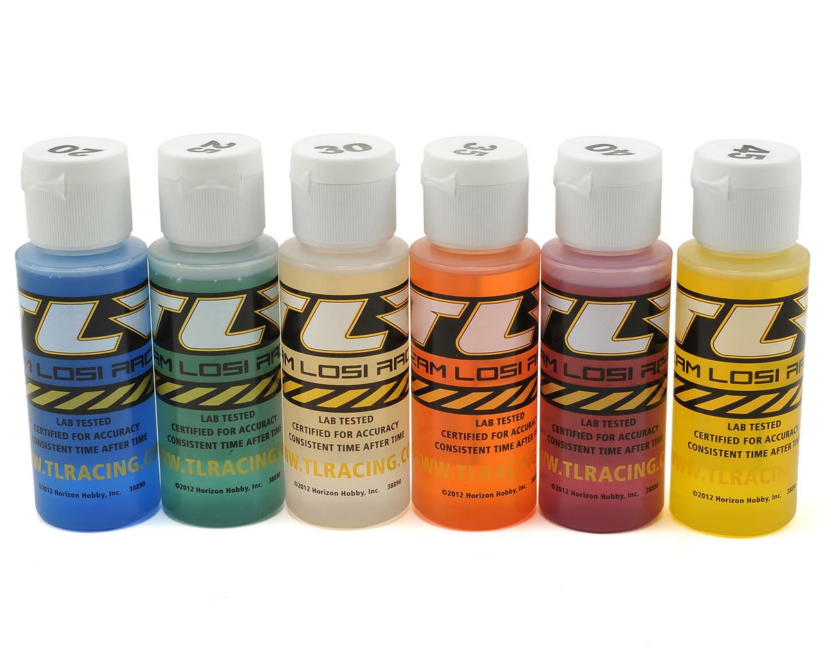 Team Losi Racing Silicone Shock Oil Six Pack (20, 25, 30, 35, 40, 45wt) (2oz) 1 Team Losi Racing Silicone Shock Oil Six Pack (20, 25, 30, 35, 40, 45wt) (2oz)