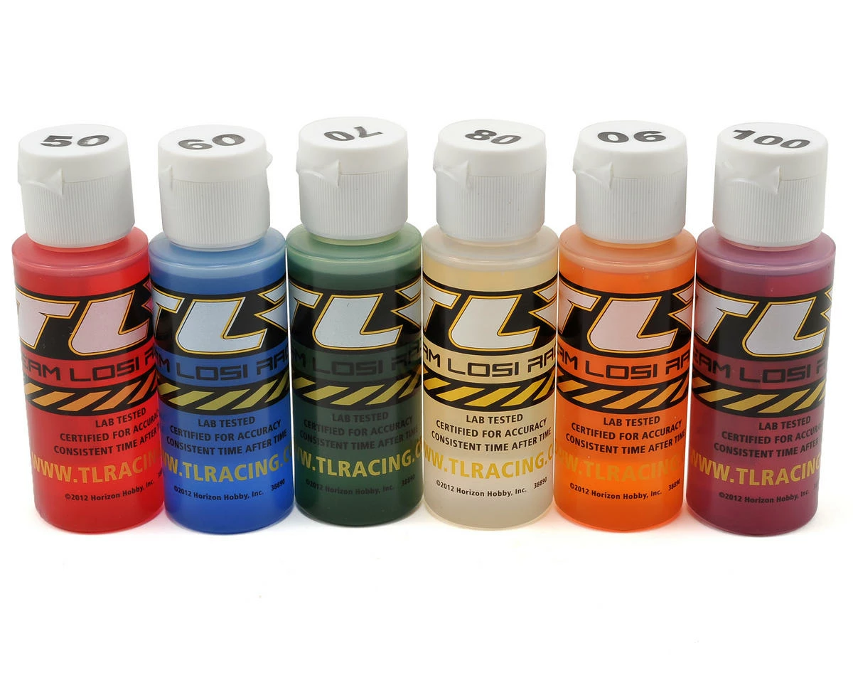 Team Losi Racing Silicone Shock Oil Six Pack (50, 60, 70, 80, 90, 100wt) (2oz) 1 Team Losi Racing Silicone Shock Oil Six Pack (50, 60, 70, 80, 90, 100wt) (2oz)