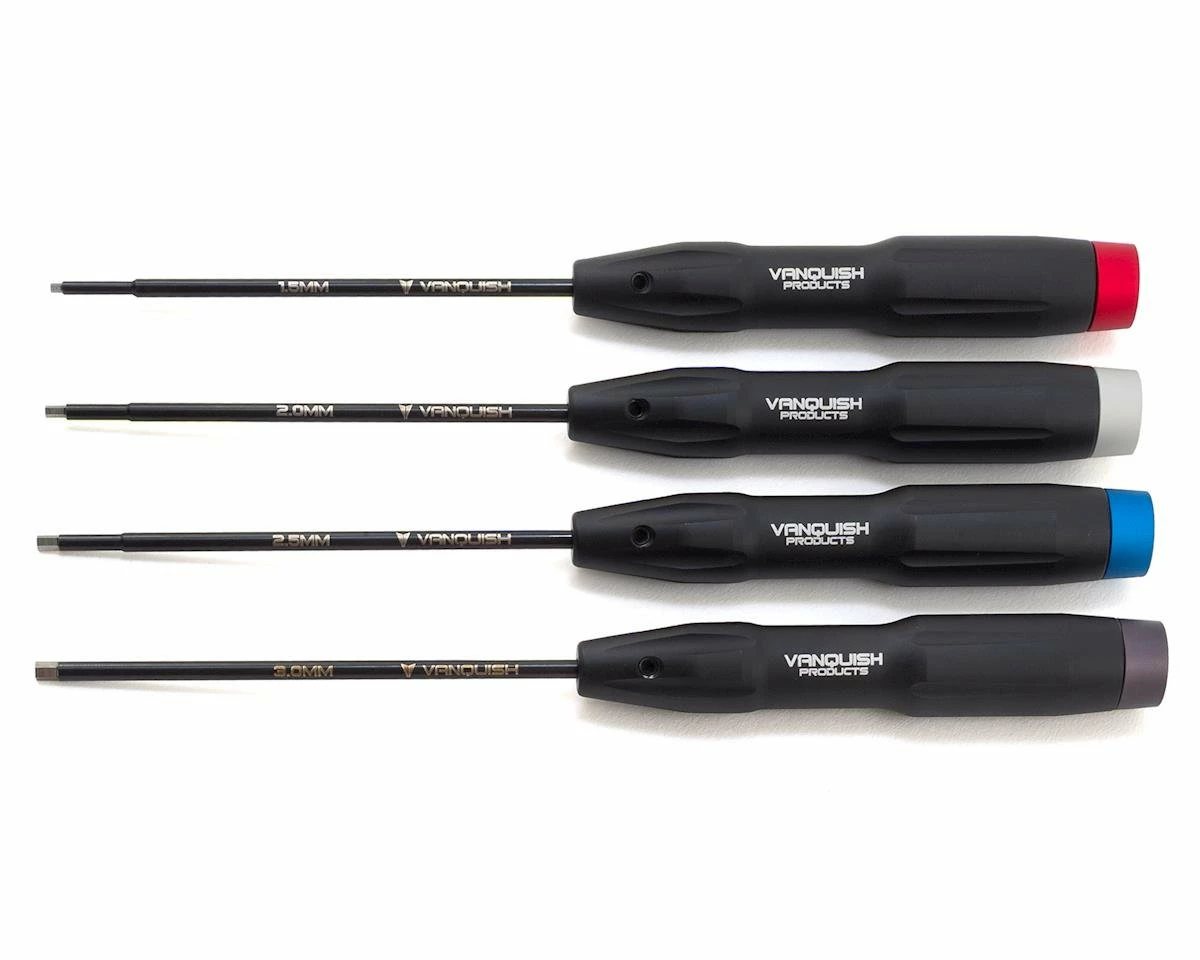 Vanquish Products Metric Hex Driver Tool Set W/Bearing Cap (1.5, 2.0, 2.5, 3.0mm) 1 Vanquish Products Metric Hex Driver Tool Set W/Bearing Cap (1.5, 2.0, 2.5, 3.0mm)