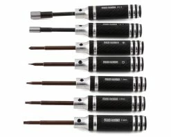 YEAH RACING Aluminum Mini Wrench Tool Set W/Tool Bag (Black) (7)